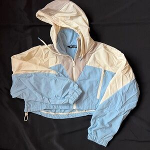 Zara Colorblock Jacket - Cream, Blue, Tan